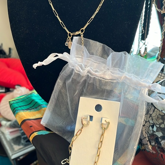 Express paper clip necklace, and earring set - Picture 8 of 9